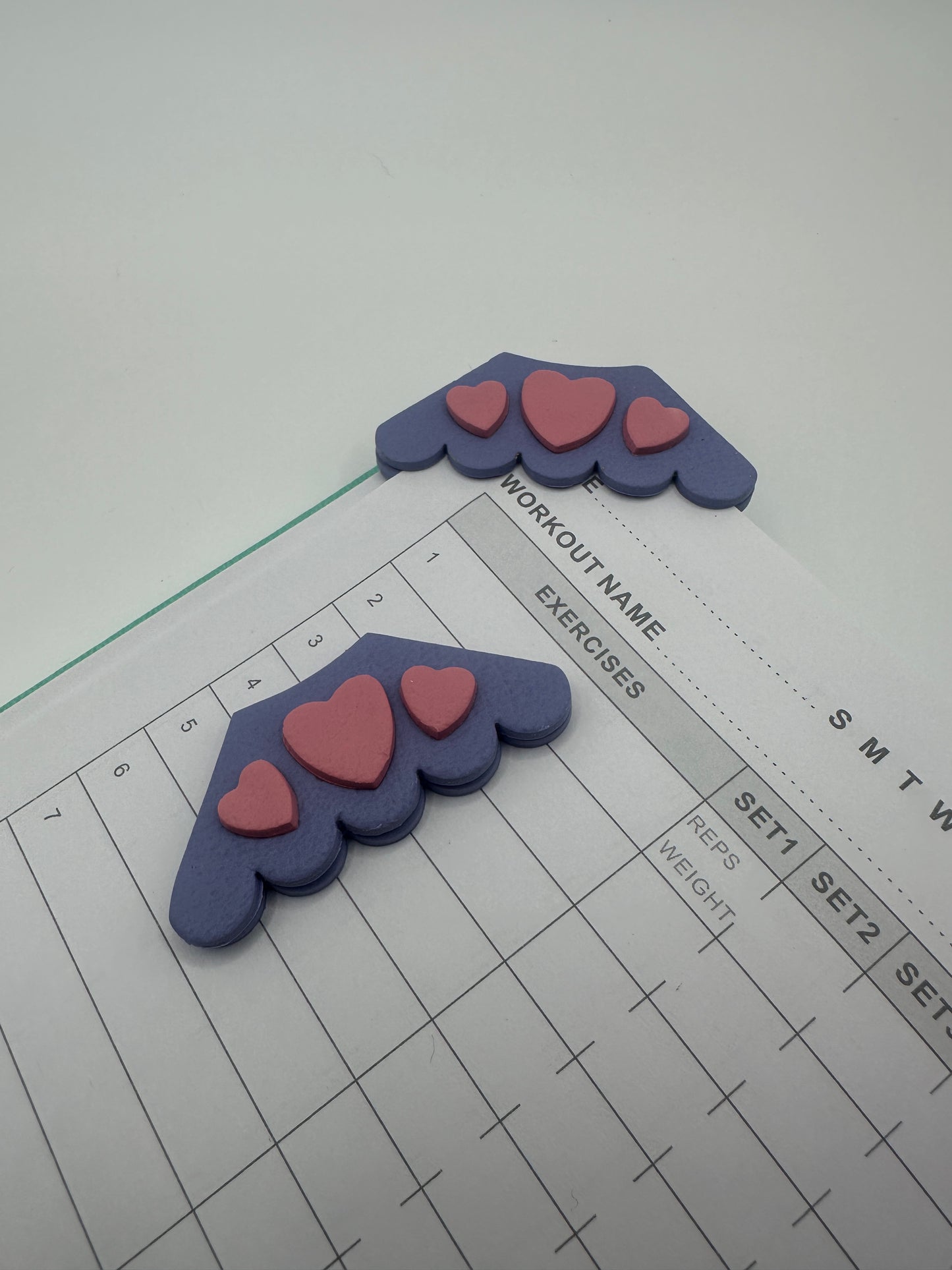 Corner Purple & Pink Hearts Bookmark