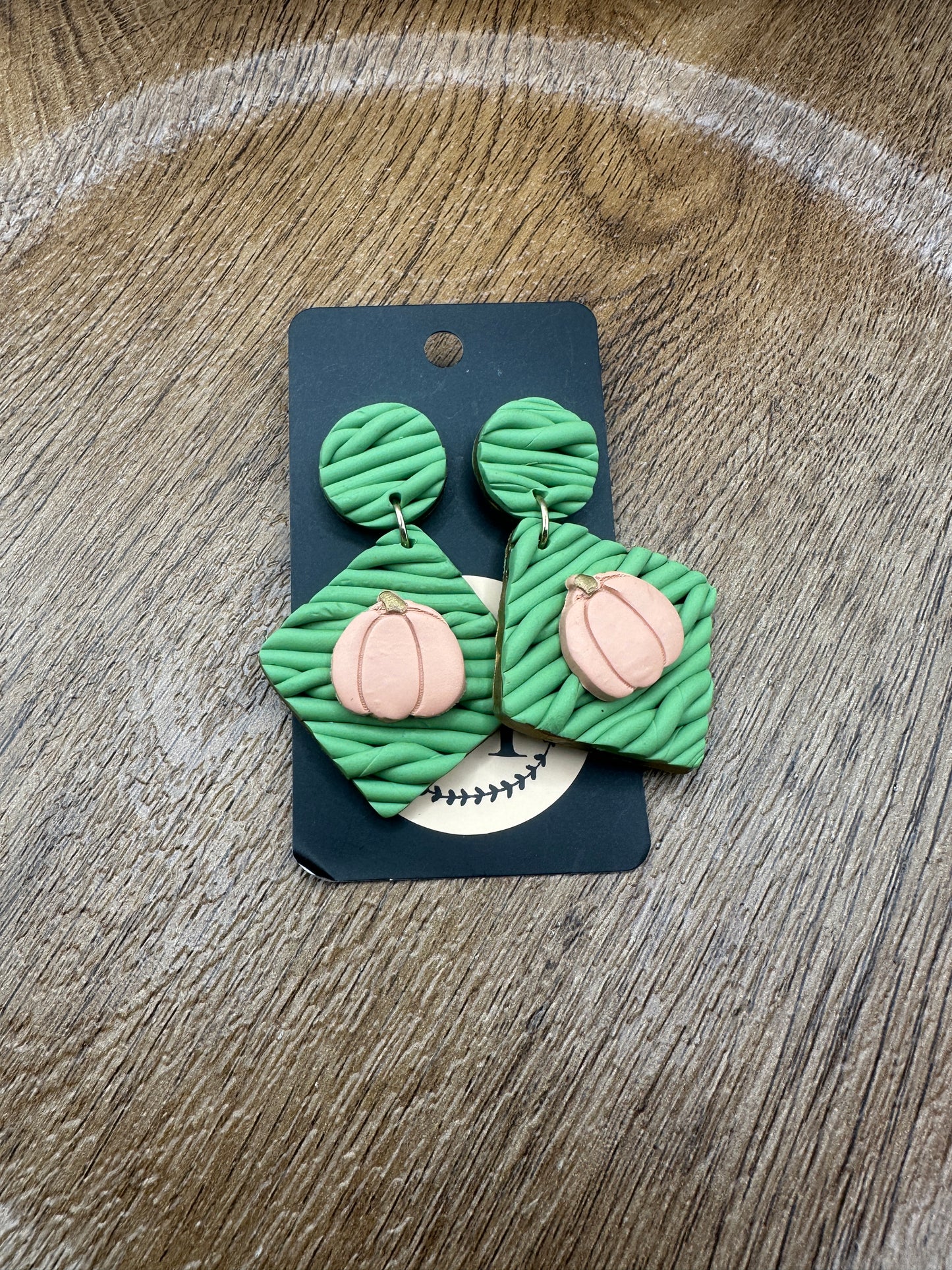 Green & Orange Pumpkin Dangles