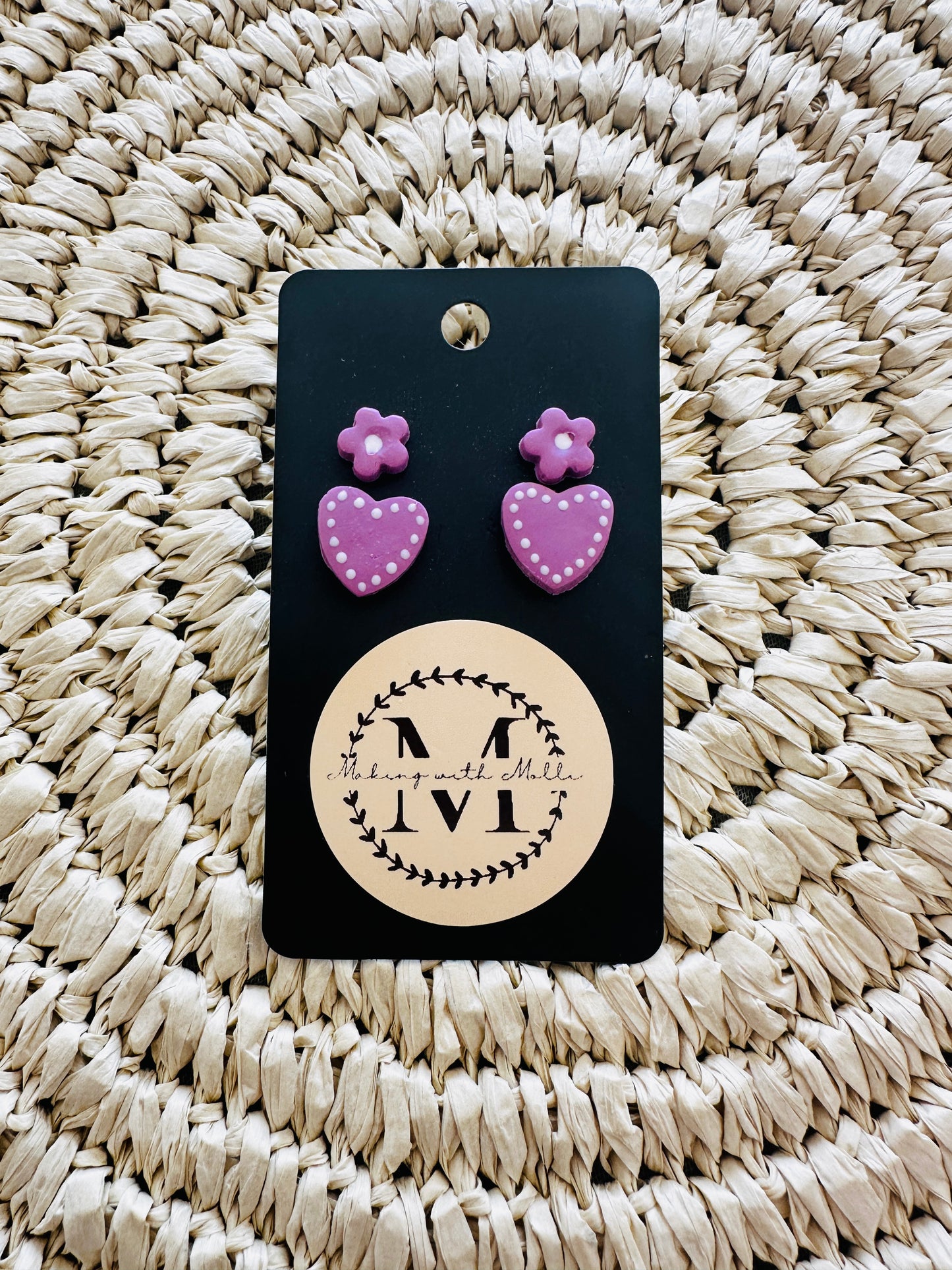 Purple Flower & Heart Set