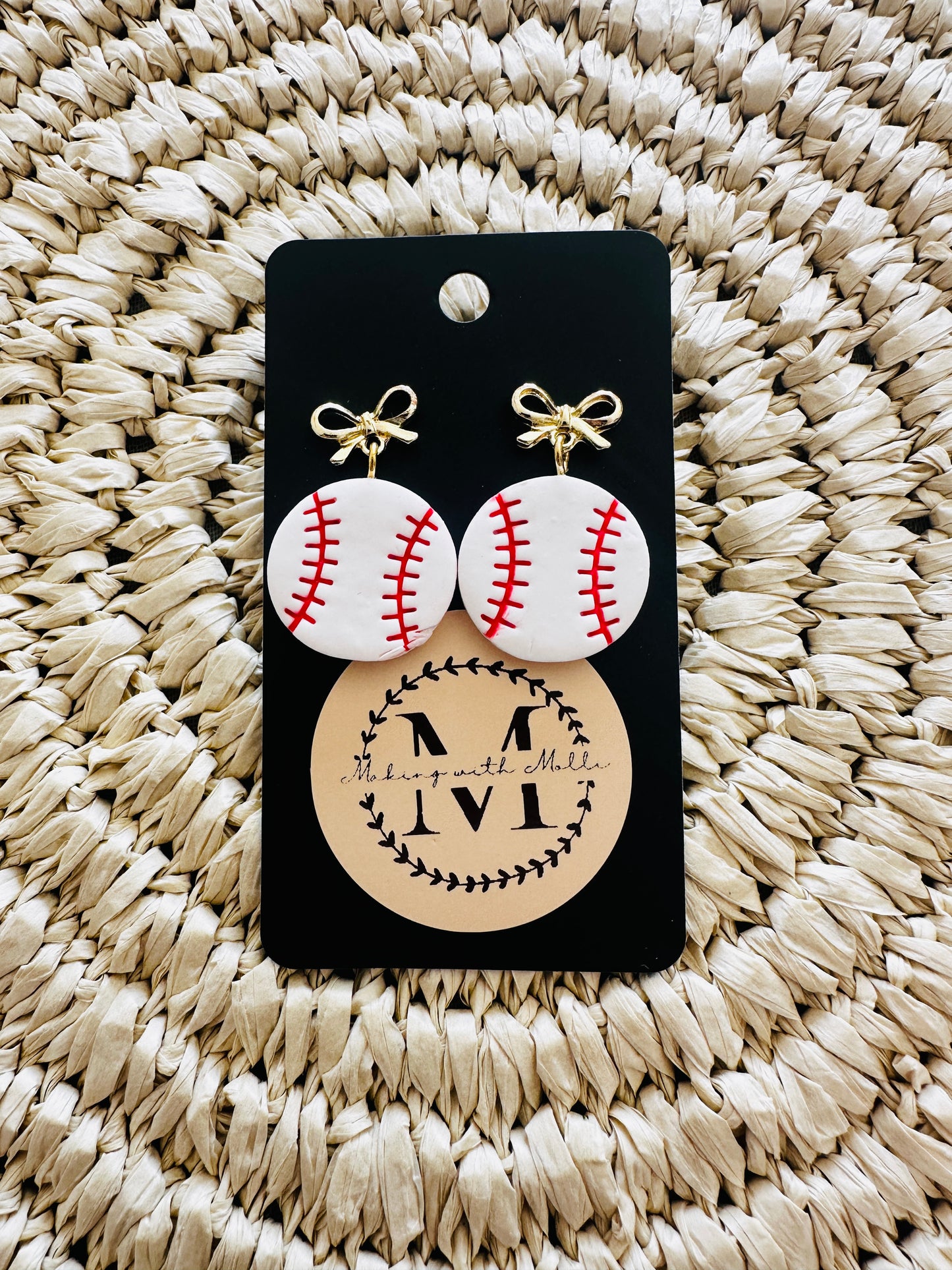 Baseball Bow Dangles
