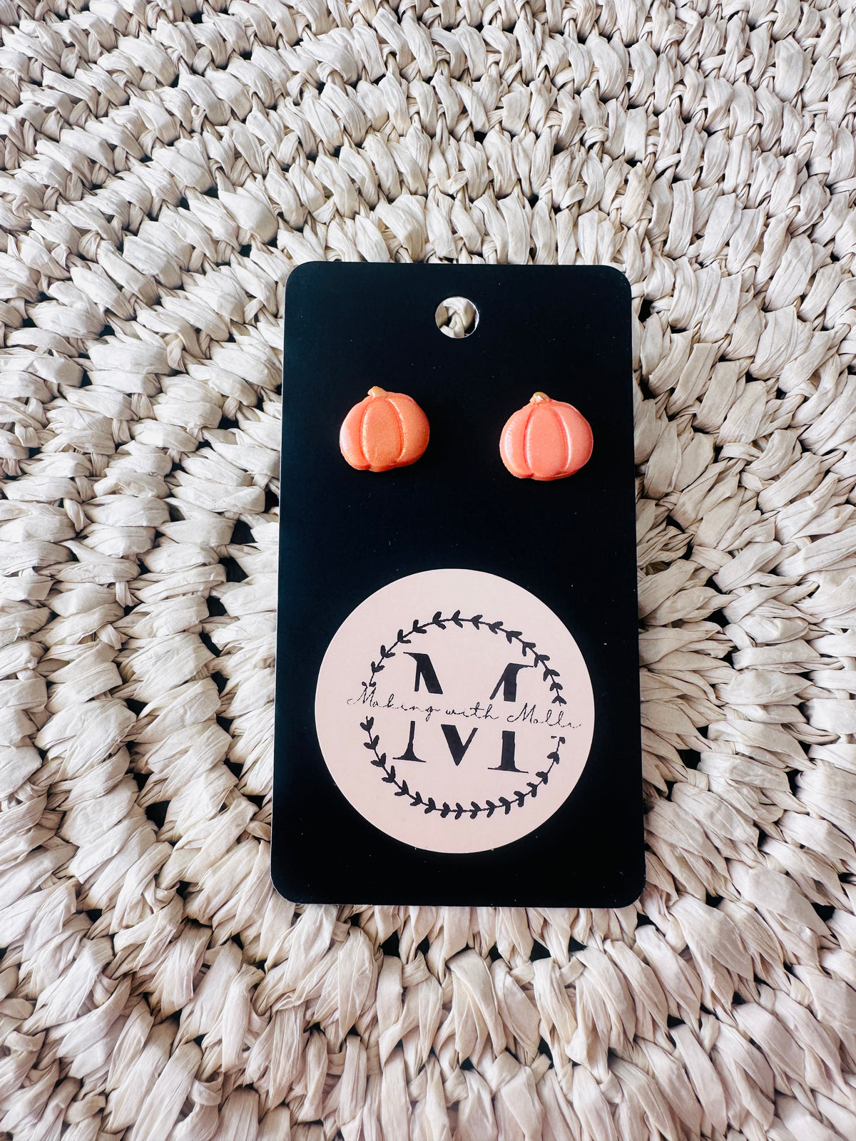 Shiny Pumpkin Studs