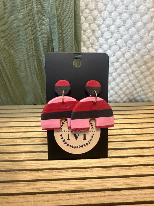 Red Black Pink Stripe Arches