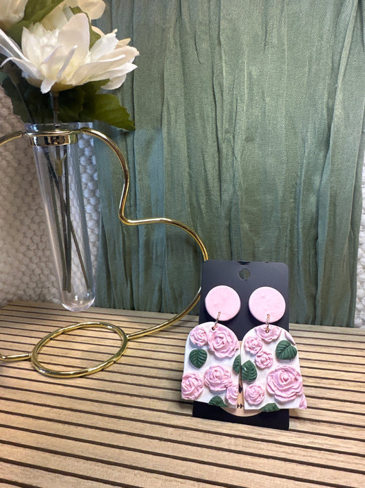 Pink Floral Dangles
