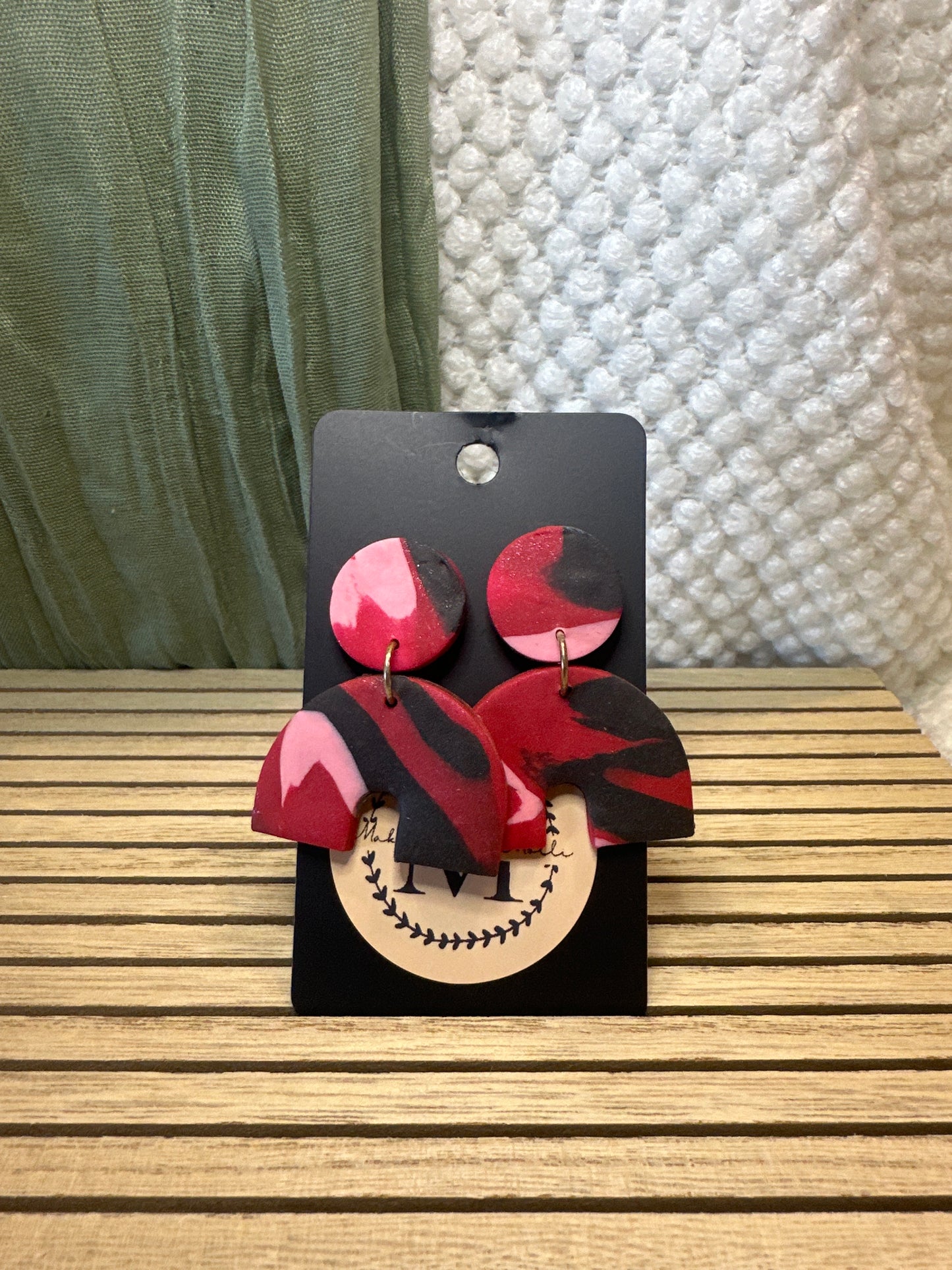 Red Black Pink Swirl Arches