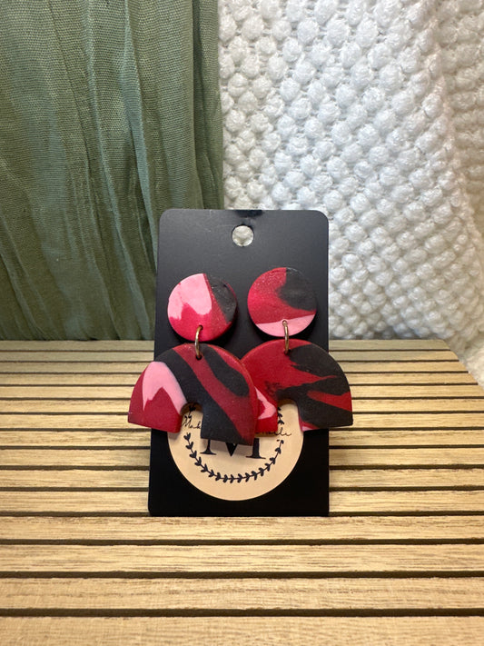 Red Black Pink Swirl Arches