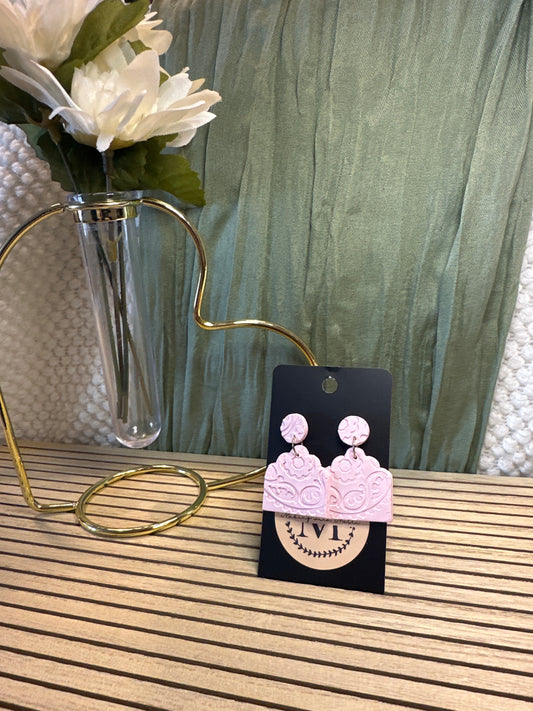 Pink Stamped Dangles
