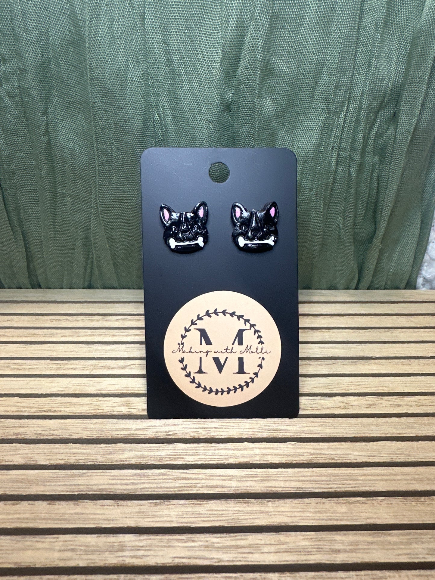Black Frenchie Studs