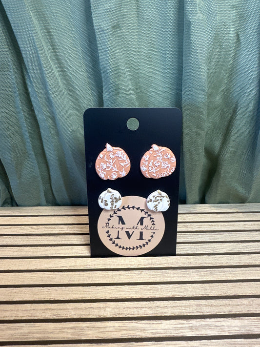 Lace Orange & White Pumpkin Set