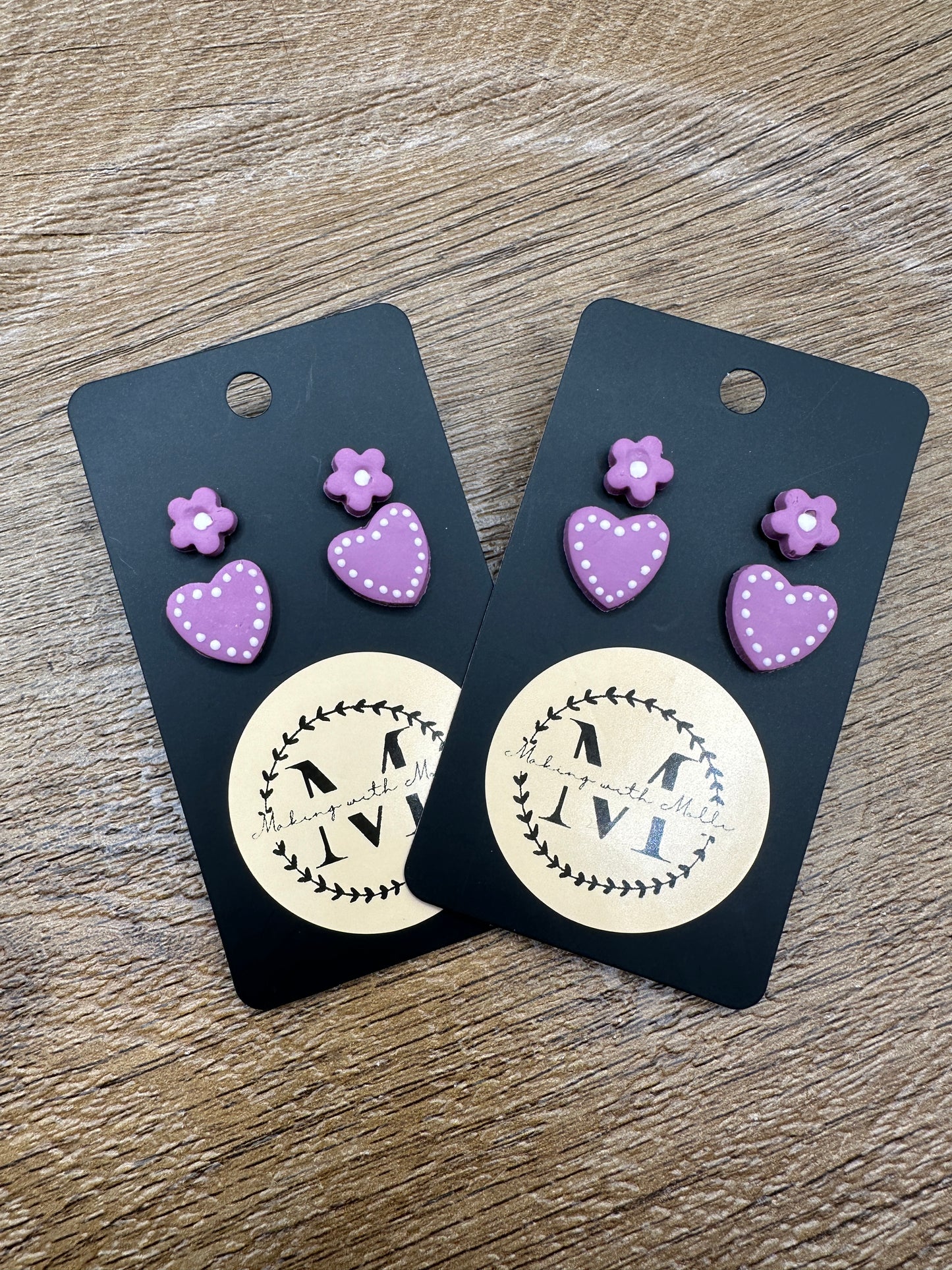 Purple Flower & Heart Set