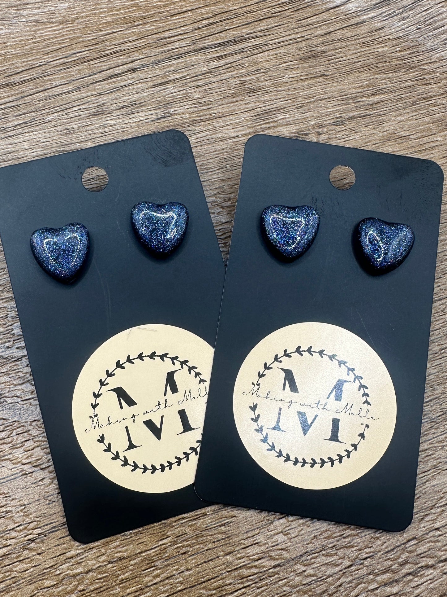 Black Glitter Hearts