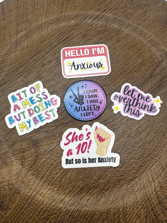 Anxiety Girly Sticker Pack