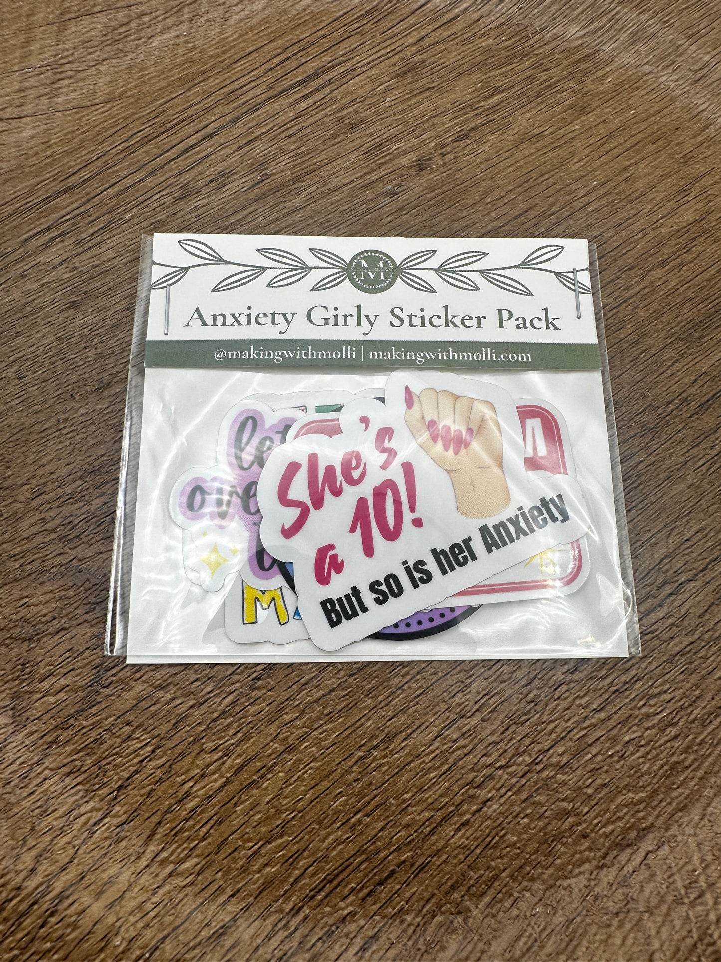 Anxiety Girly Sticker Pack