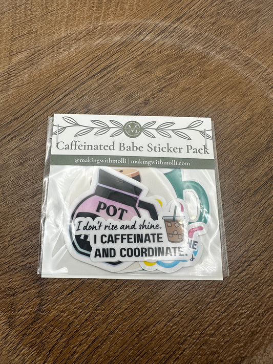 Caffeinated Babe Sticker Pack