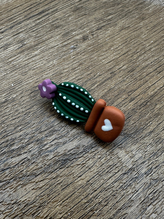 Potted Flower Cactus Pin