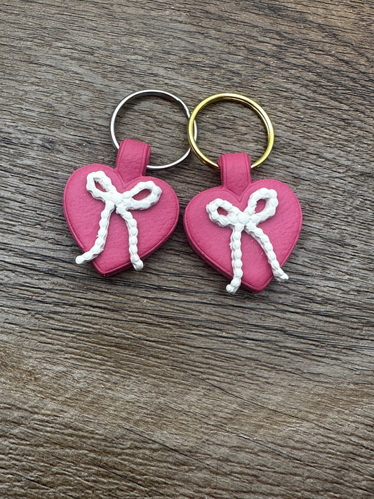 Bow Heart Keychain
