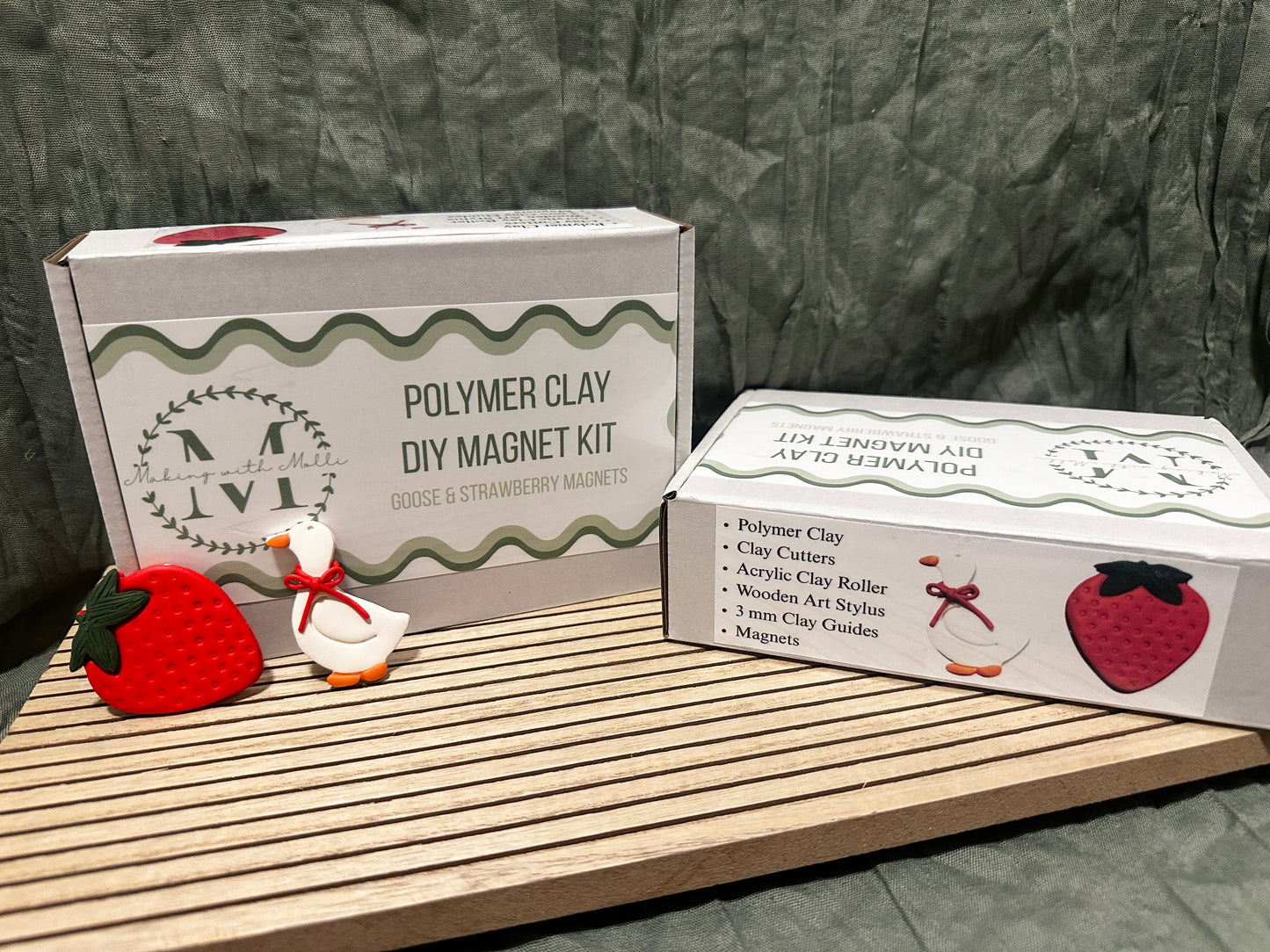 Goose & Strawberry Magnet DIY Polymer Clay Kit