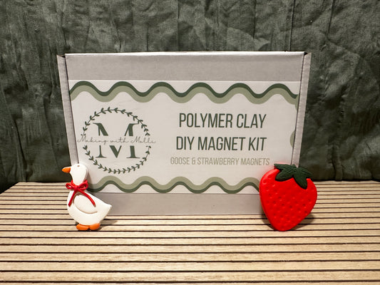 Goose & Strawberry Magnet DIY Polymer Clay Kit