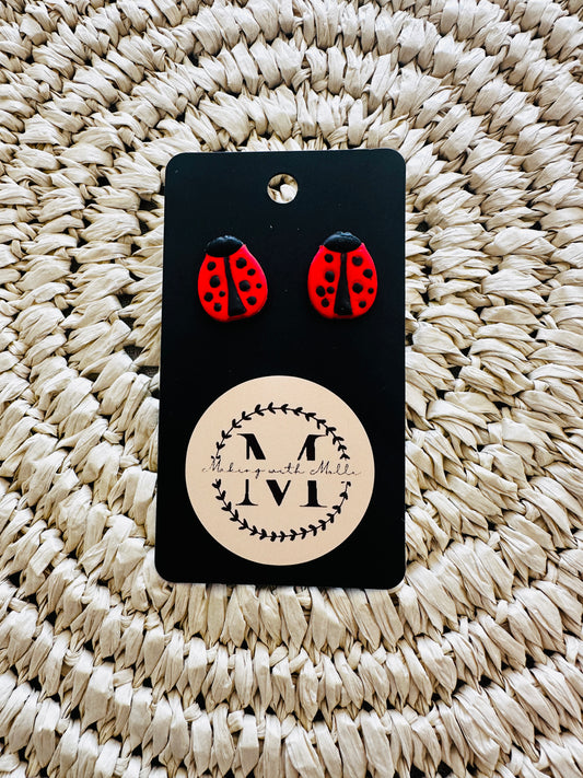 Lady Bug Studs Large