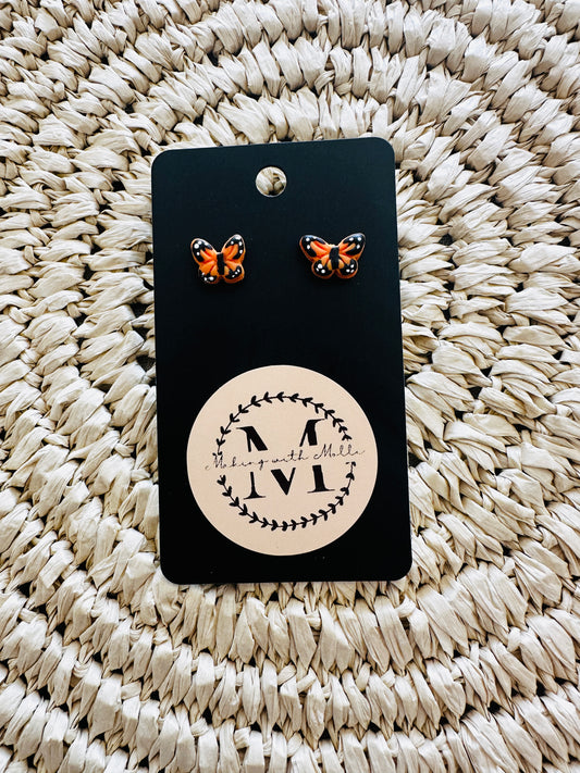 Monarch Butterfly Studs