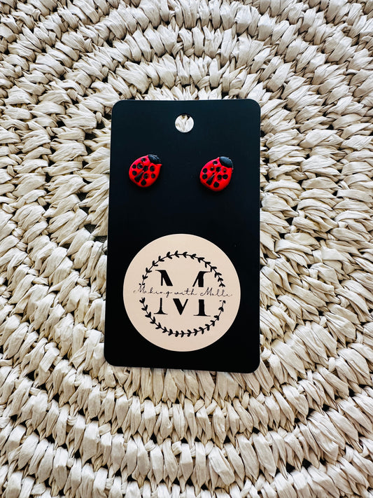 Lady Bug Studs Small