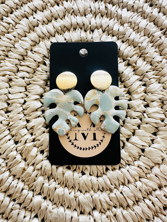 Monstera Marble Dangles