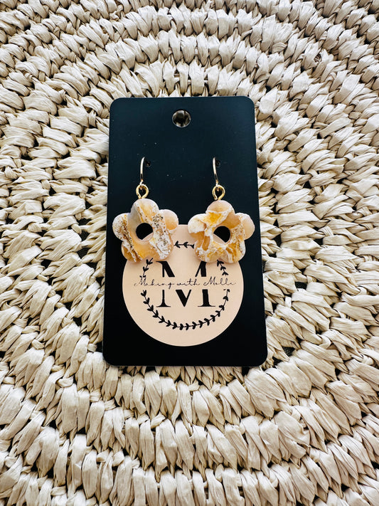 Yellow Marble Flower Dangles