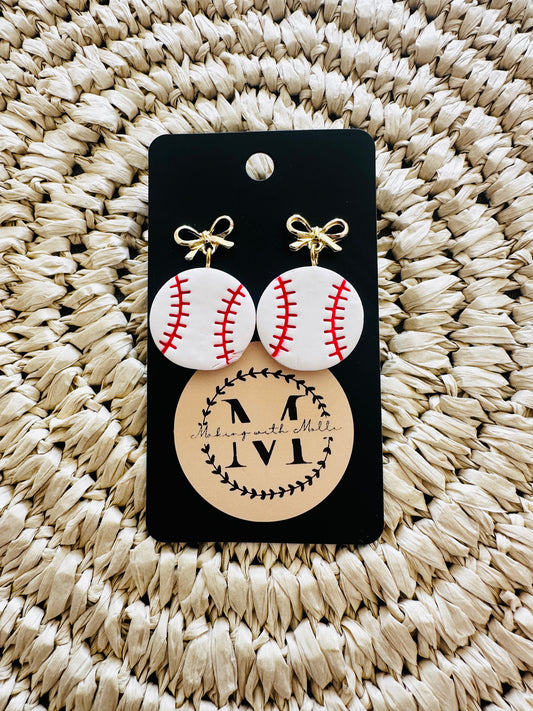 Baseball Bow Dangles