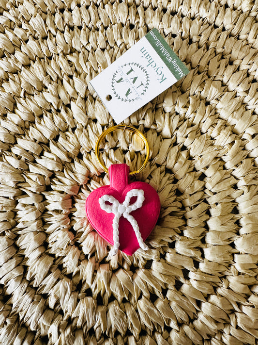 Bow Heart Keychain