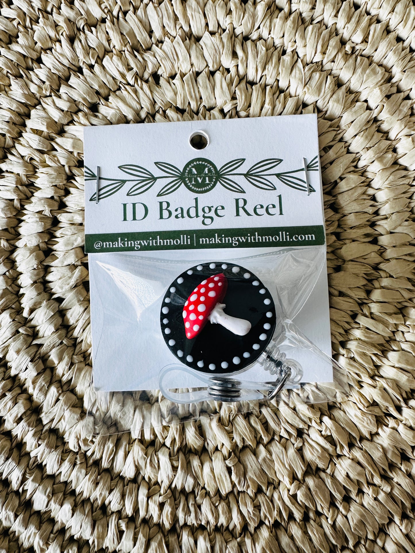 Mushroom Badge Reel