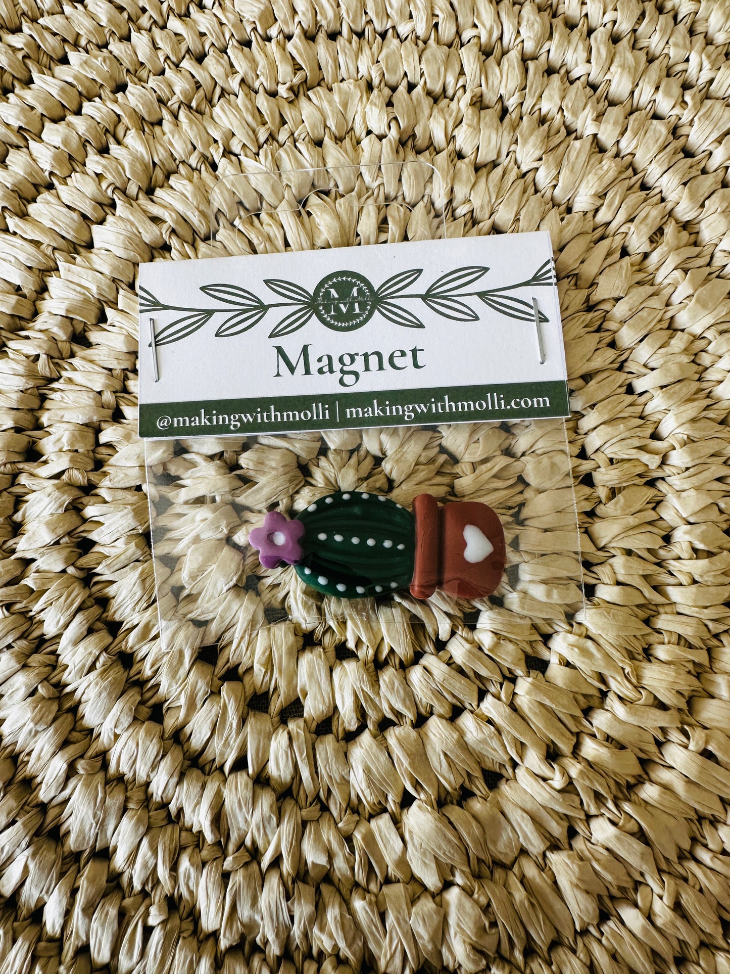 Potted Flower Cactus Magnet
