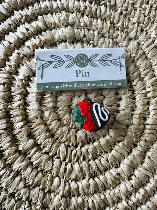 Chocolate Covered Strawberry Pin