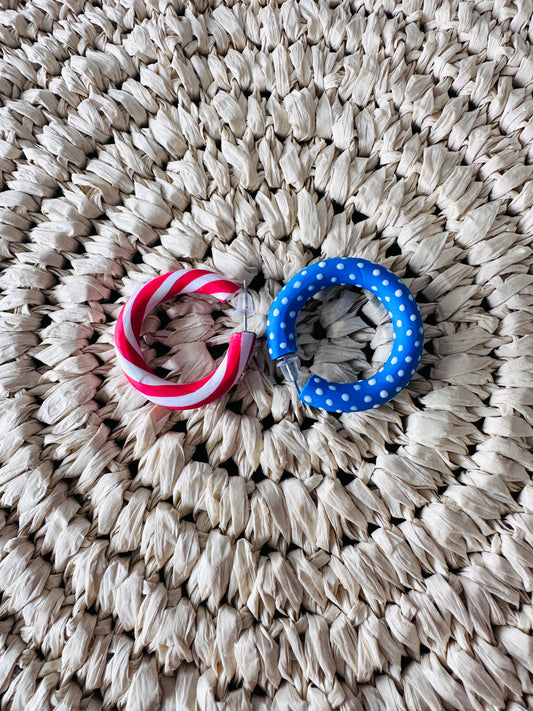 Red White and Blue Hoops