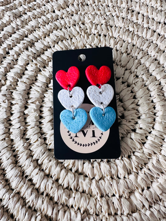 Red White and Blue Heart Stacks