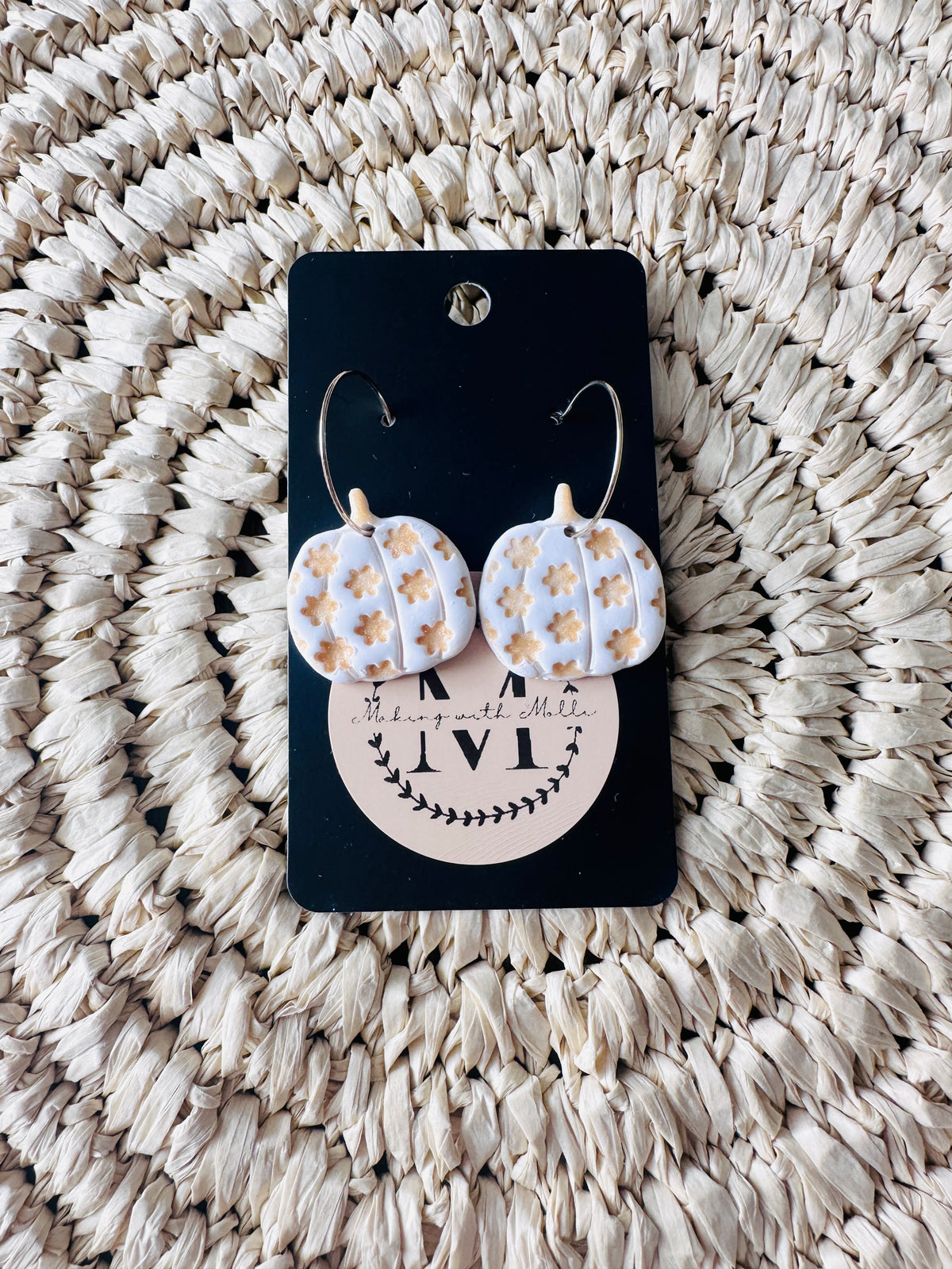 Floral Pumpkin Dangles